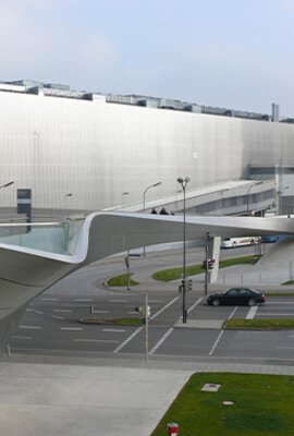Square view "BMW Welt"; ecological metal facade