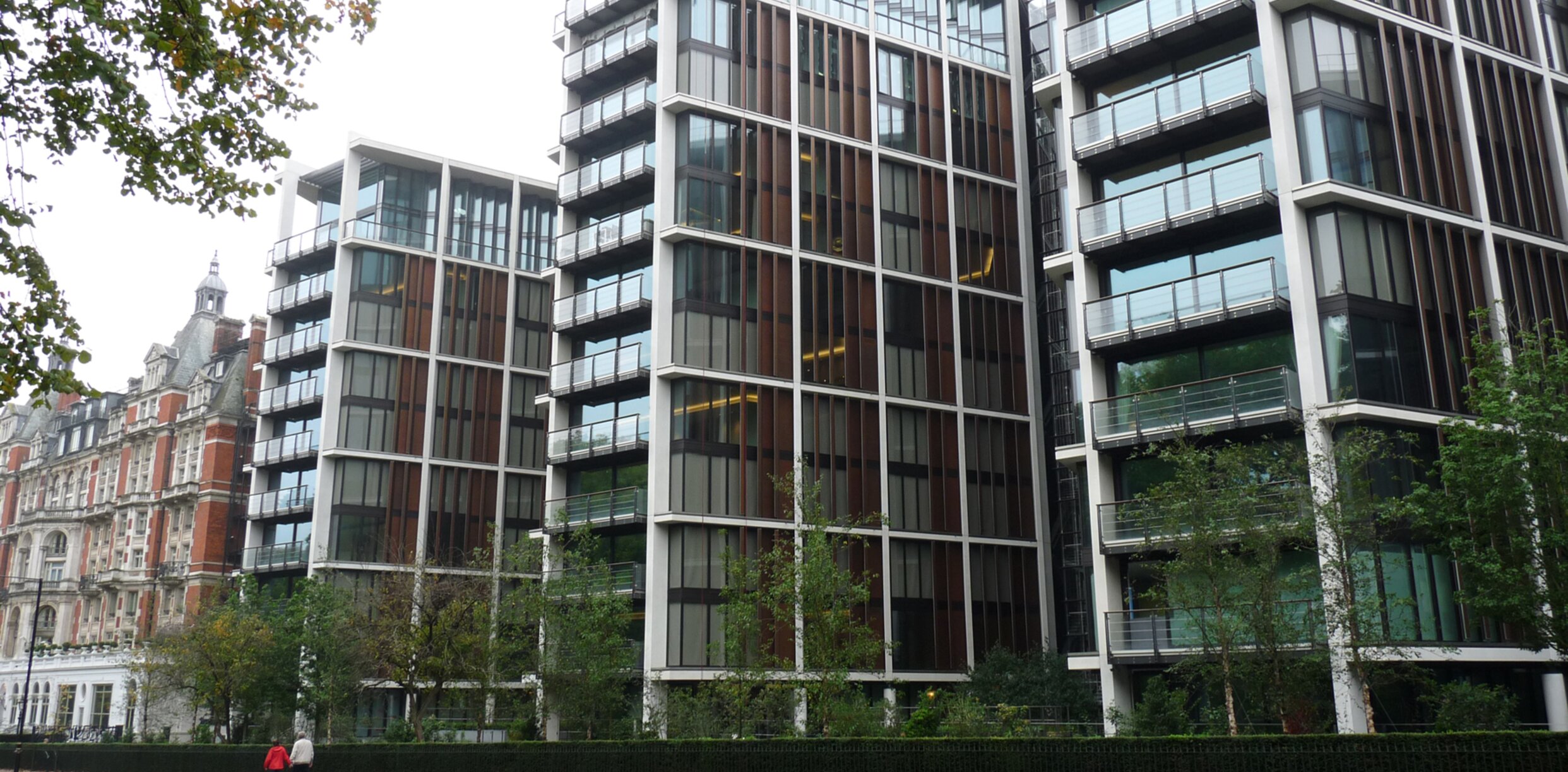 "One Hyde Park" facade design brass, London