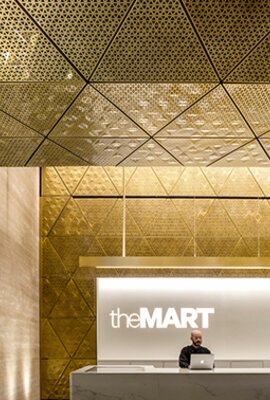"The Mart" brass facade soffit, Chicago