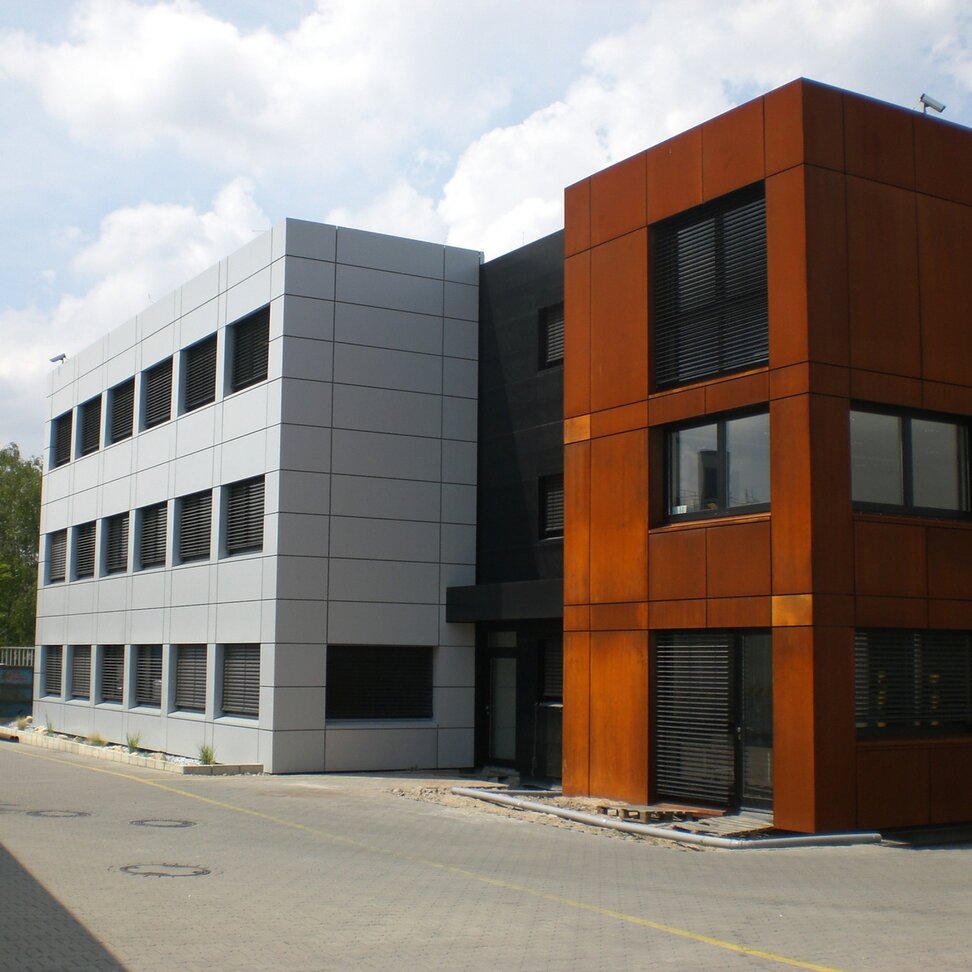 "WMV GmbH & Co. KG" back ventilated facade, aluminium- & weathering steel, Germany