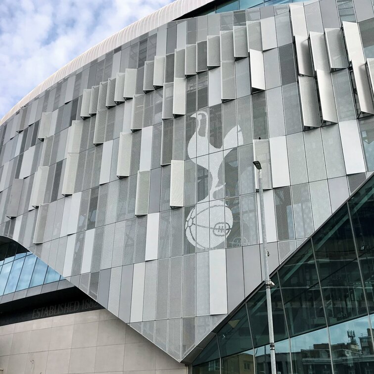 "Tottenham Stadium" metal facade, aluminium, London