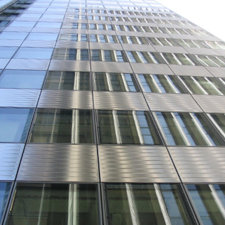 "PB12 Office Tower" facade system, stainless steel, Paris