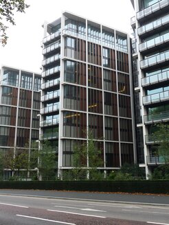 "One Hyde Park" facade design brass, London