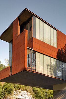 "University of Art and Art History" weathering steel facade, Iowa City | © Christian Richters Photography