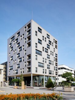 "SKAIO Holzhochhaus" Fassadensysteme, Aluminium, Heilbronn | © Conné van d´Grachten